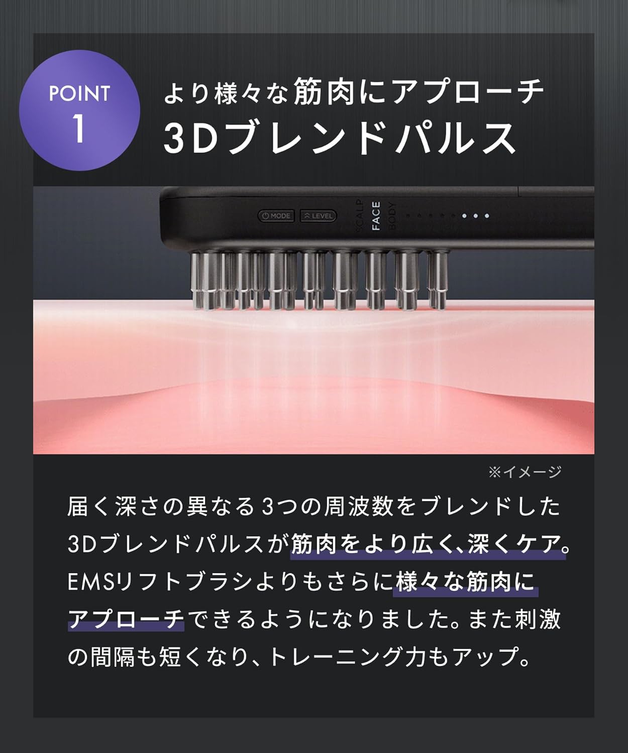 月額5,980円レンタルプラン：SALONIA EMS リフトブラシ 3Dケア