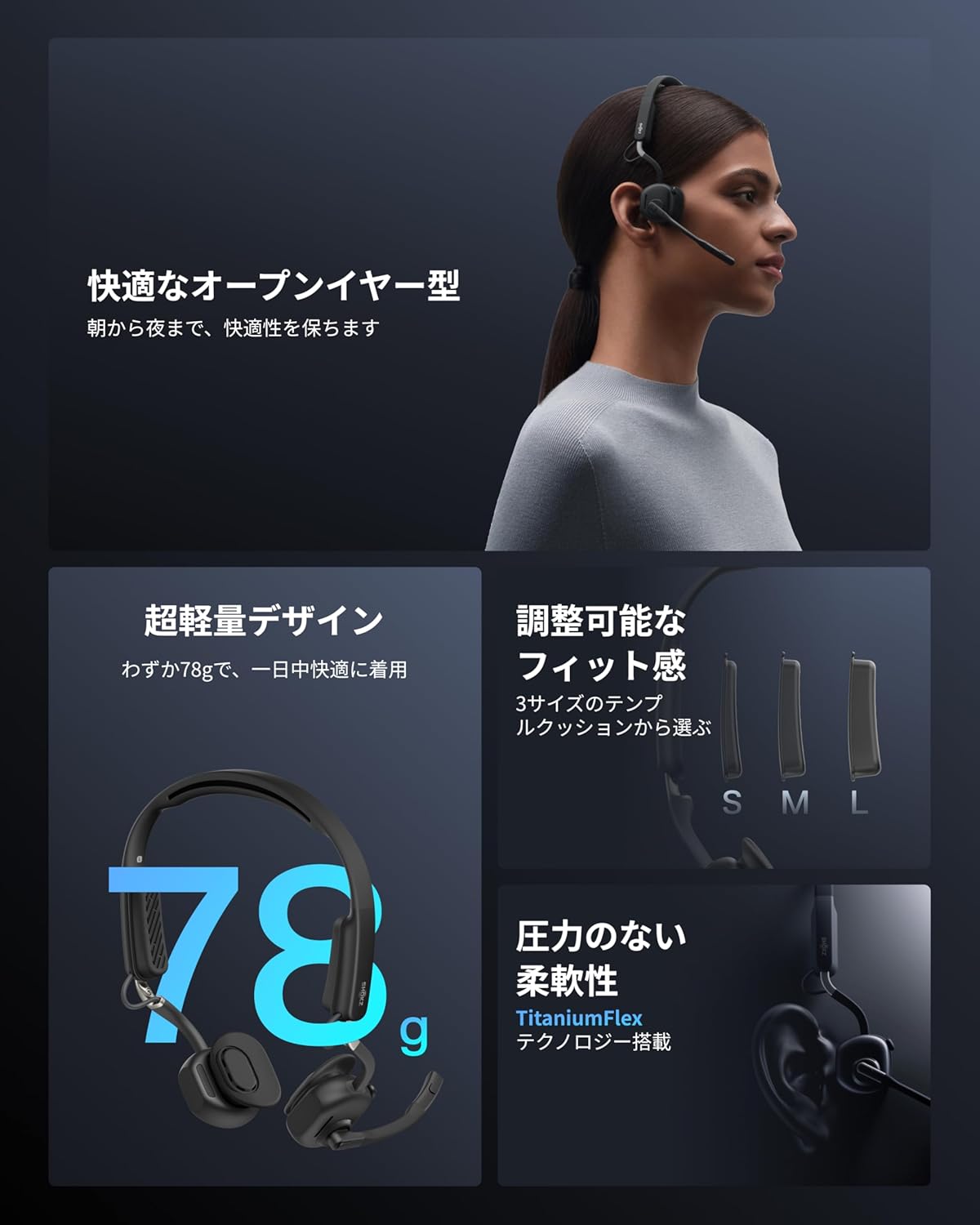 月額5,380円レンタルプラン：Shokz OpenMeet UC ワイヤレス骨伝導