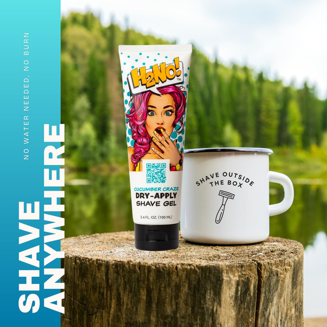H2NO Shave Cucumber Craze Dry-Apply Shave Gel | Waterless, No