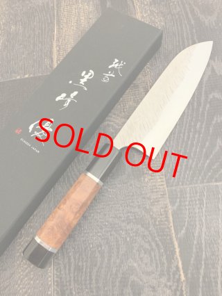 日野浦睦 Hinoura 黒打 梨地 青紙スーパー 博多包丁 180mm 日野浦睦