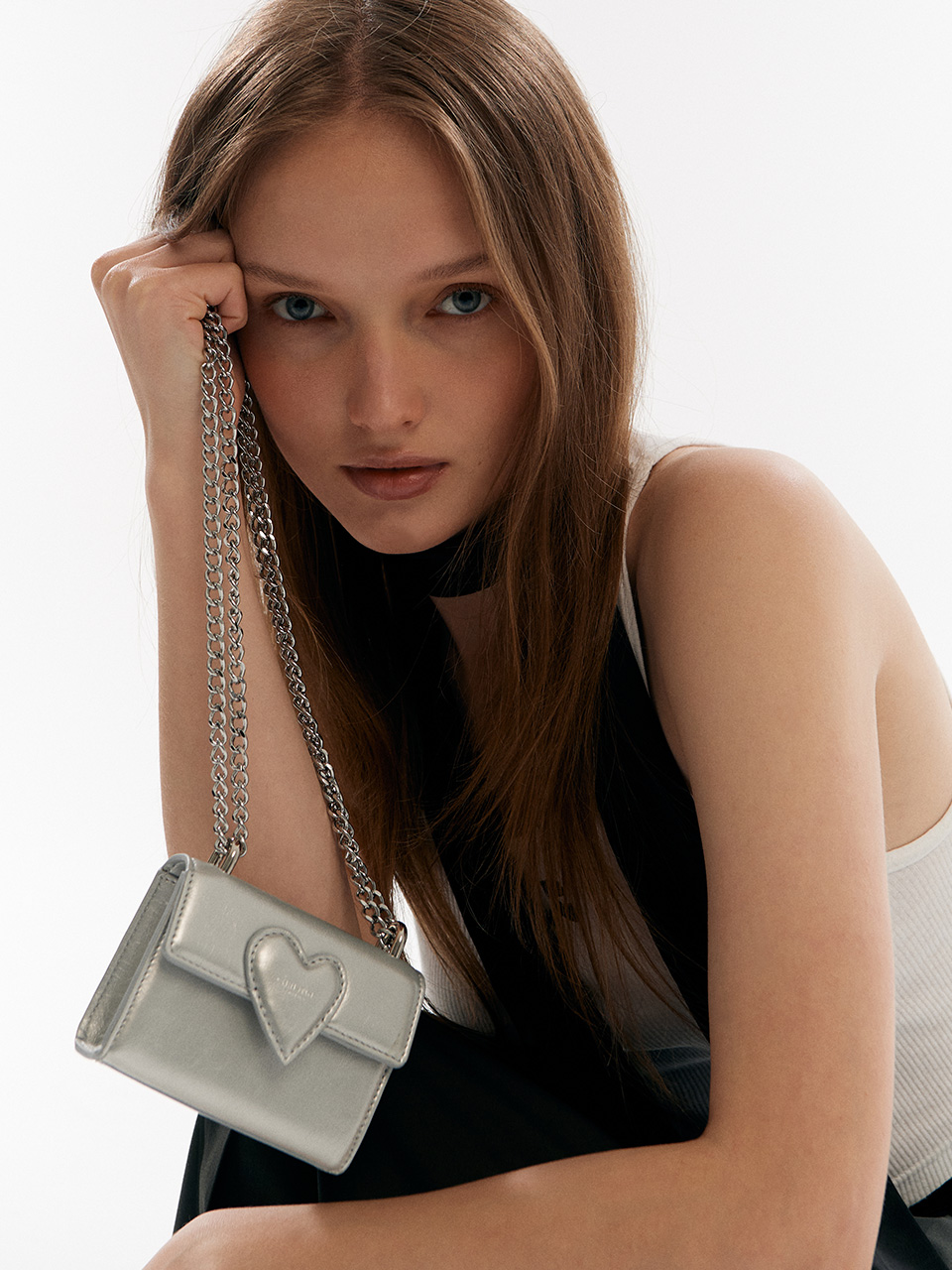 ツイストハートマイクロバッグ（シルバーグラス） | CHRISTINE PROJECT