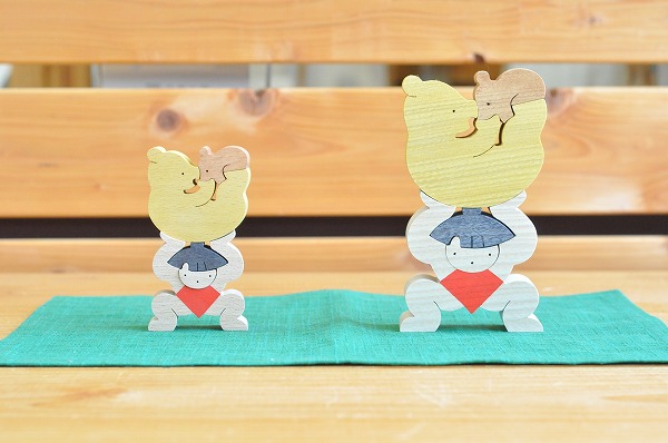 組み木 五月人形 遊プラン・小黒三郎 クマ揚げ金太 木のおもちゃHANA