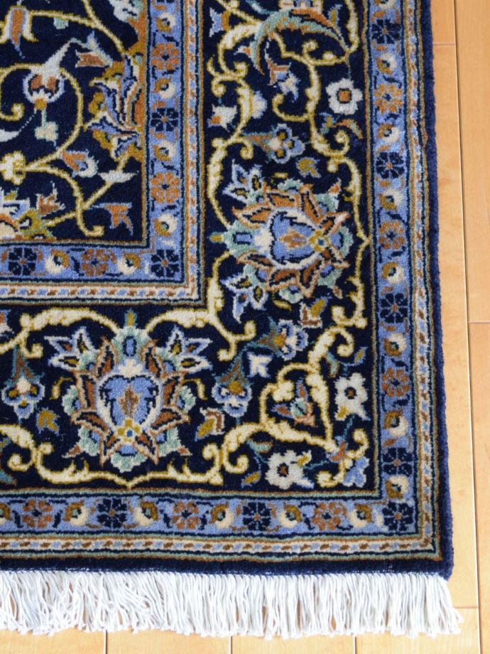 コルクウールのオールドペルシャ絨毯、Kashan（カシャーン）のラグ(m