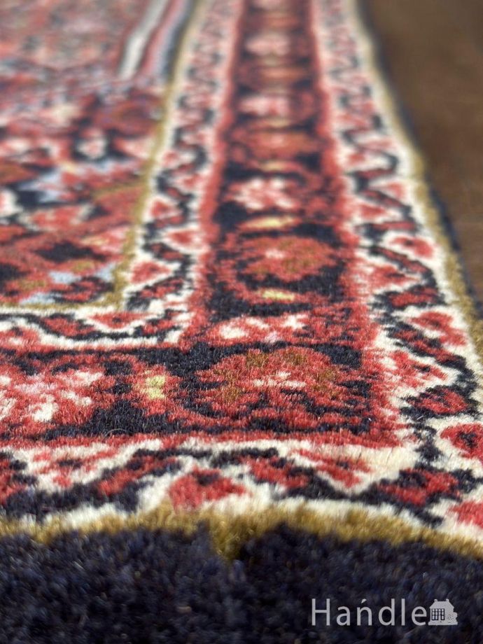 玄関マットに使えるペルシャ絨毯、ザンジャーンのおしゃれな手織りの