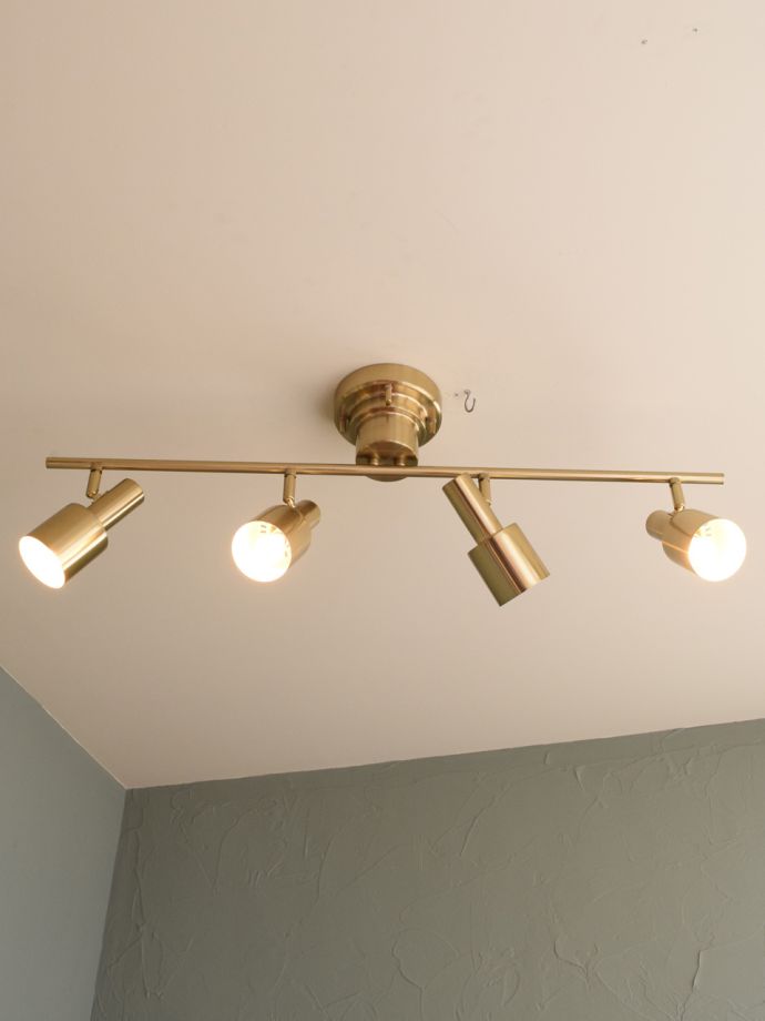 北欧スタイルのおしゃれな照明、4灯タイプのスポットライト(ゴールド