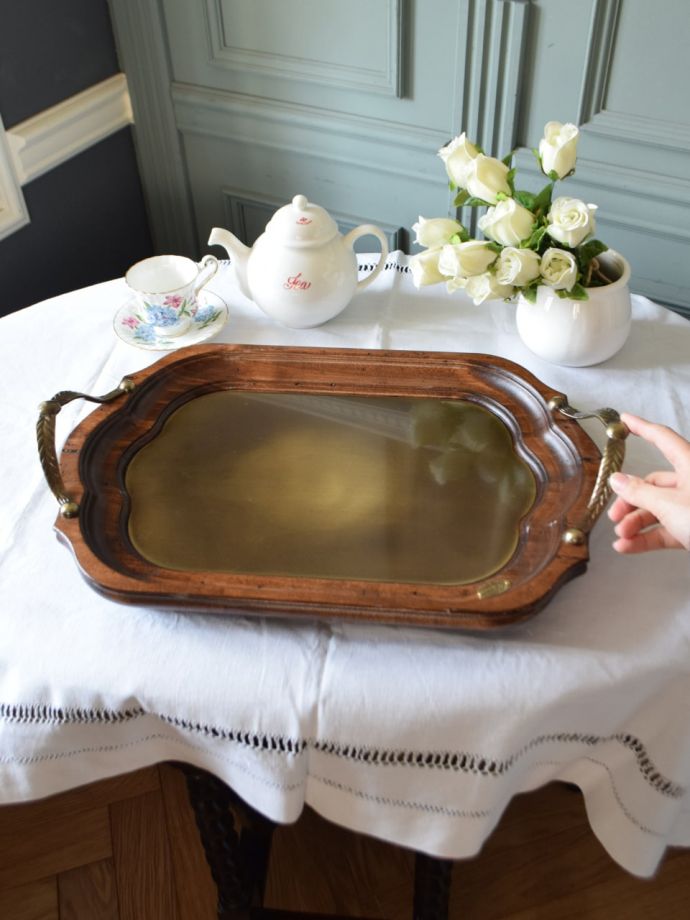 フランス アンティーク】トカゲの真鍮トレイ アールヌーヴォー