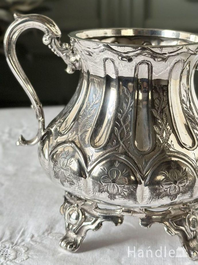 英国アンティークのティーセット、シェフィールドのシルバーティー