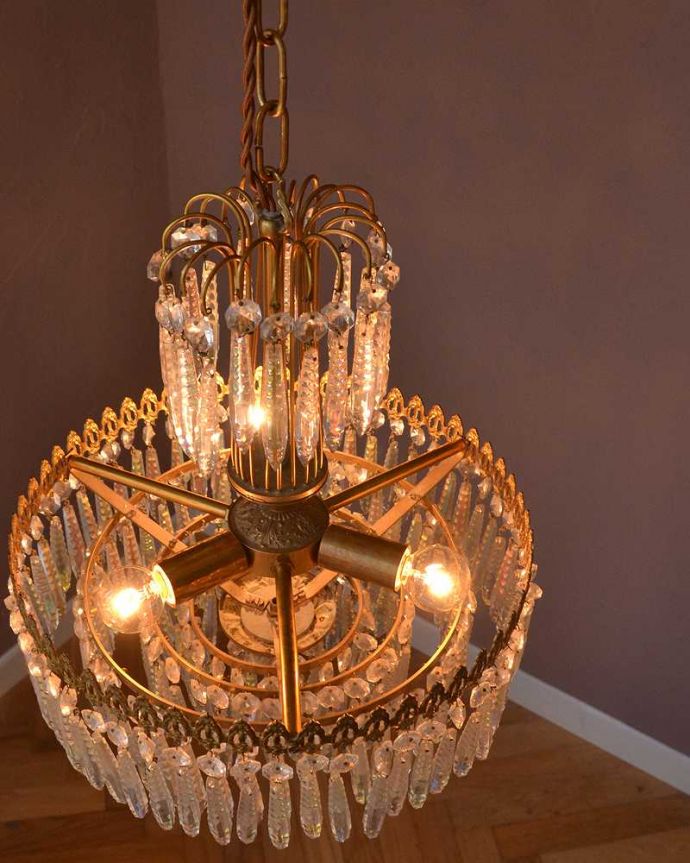 ゴールドシャンデリア フランス製3灯 クラシックスタイル ゴールド