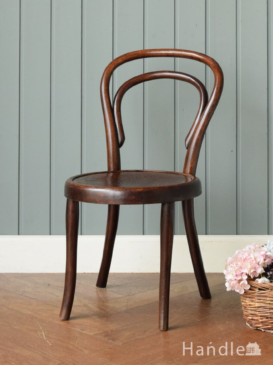 英国アンティークのダブルループのベントウッド、とってもめずらしい