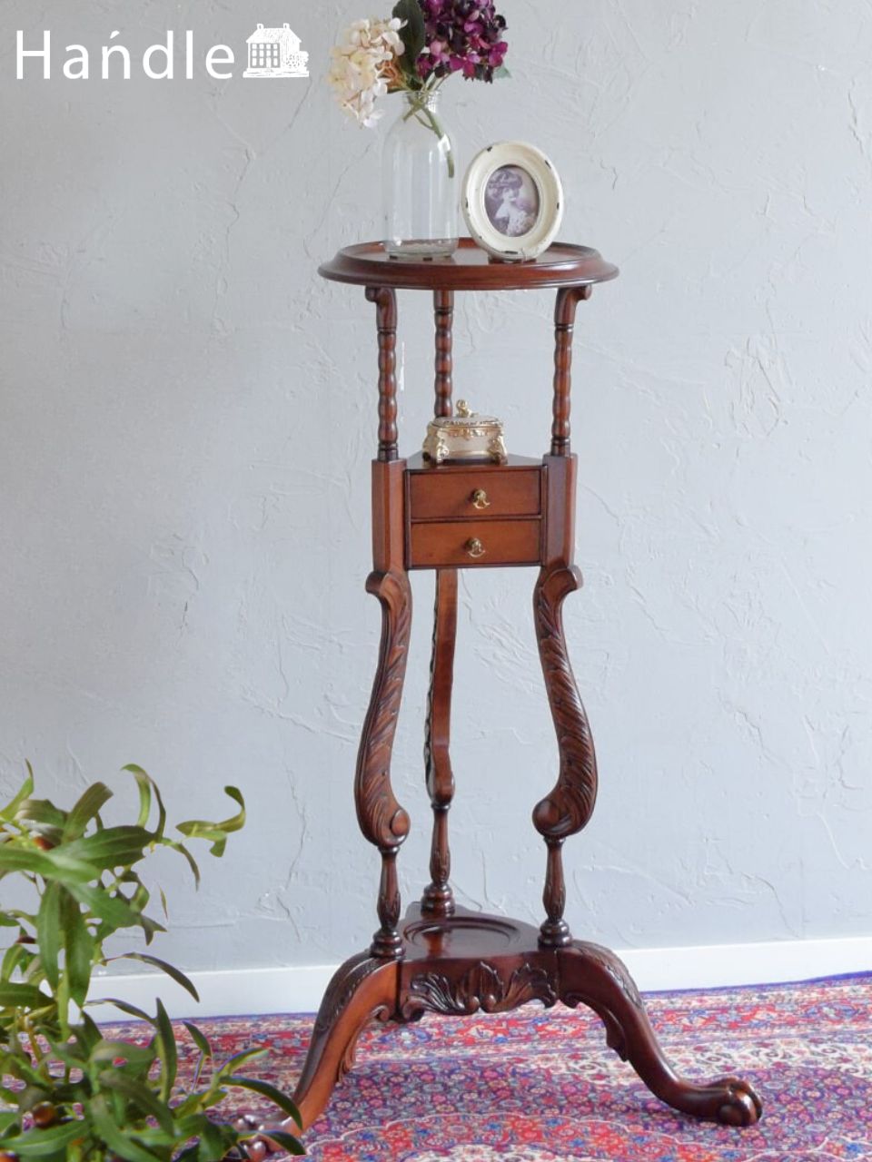 イギリスのおしゃれなアンティーク家具、背が高いマホガニー材の