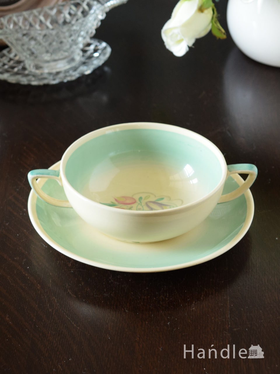 Susie Cooper スージークーパー ドレスデンスプレイ シュガーボウル