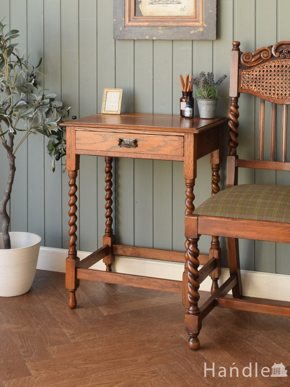 1930年代のアンティーク デスク（ブルー）(k-825k-f)｜アンティーク家具