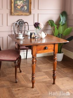 BOMBAYバタフライサイドテーブルアンティーク調ドロップリーフブラウン