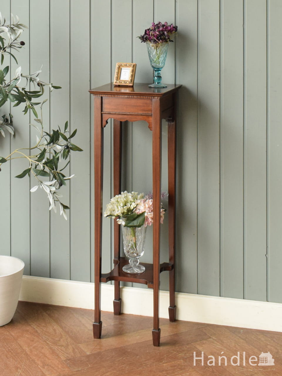 4本ツイスト脚が美しい、英国アンティークのプランツスタンド(q-1882