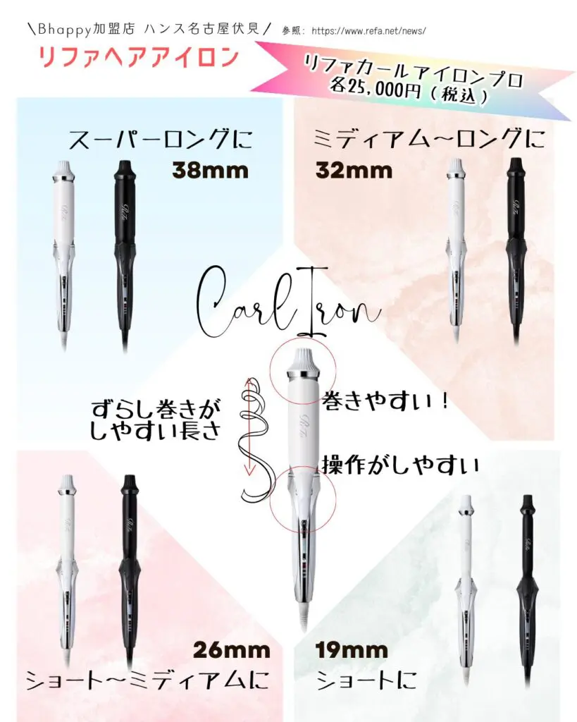 3,000円割引クーポン】 リファカールアイロンプロ のサイズ選びは