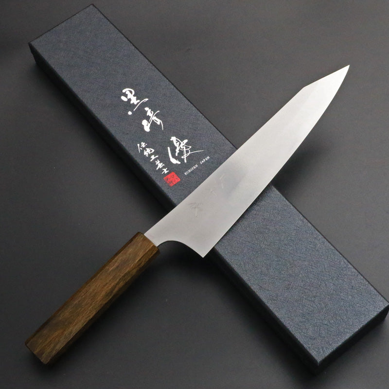 黒崎優 「新 月光」牛刀 包丁 210mm 拭き漆樫柄 – HAGAKURE