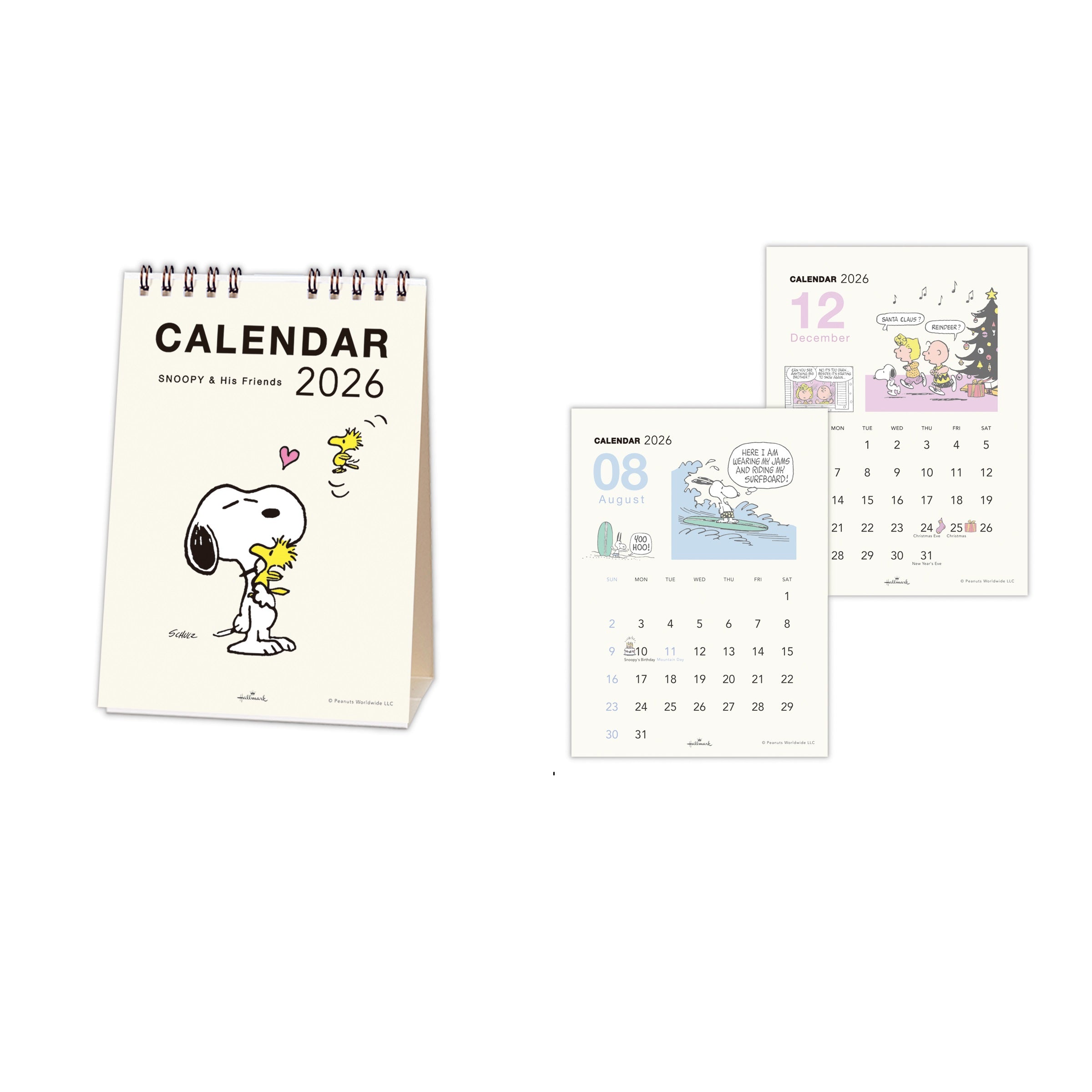 スヌーピー縦型【卓上カレンダー 2026】日本ホールマークの2026年