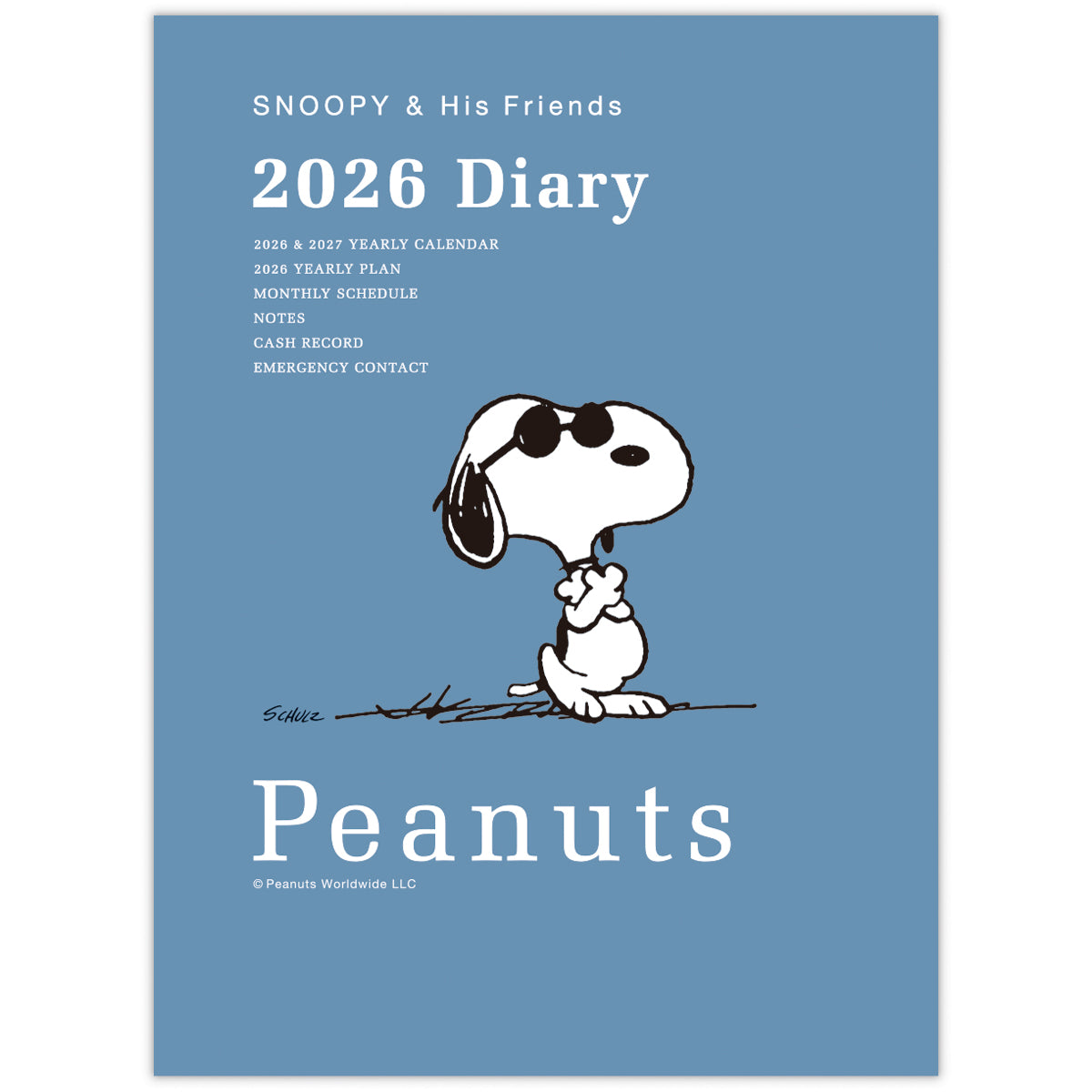 スヌーピー スモーキーブルー ジョークール【手帳｜A6マンスリー