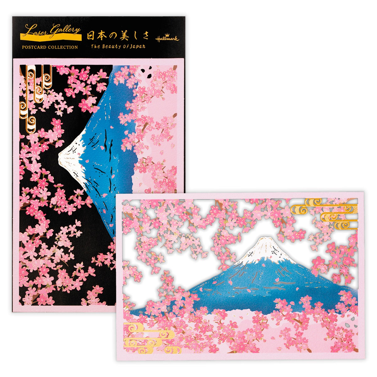 日本の美しさ 桜と富士【ポストカード／1柄1枚入り／レーザー