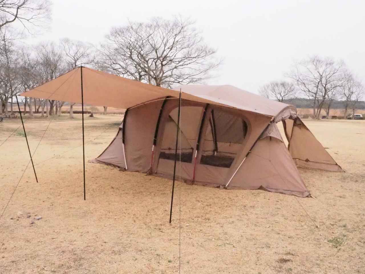 ビジョンピークス大型テント『クアトロアーチ2ルームテント＋RF』 実際