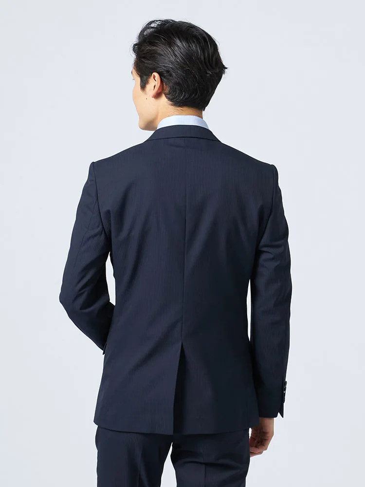 ブラック 【上下ウォッシャブル】スーツ 2つボタン 表生地2WAY