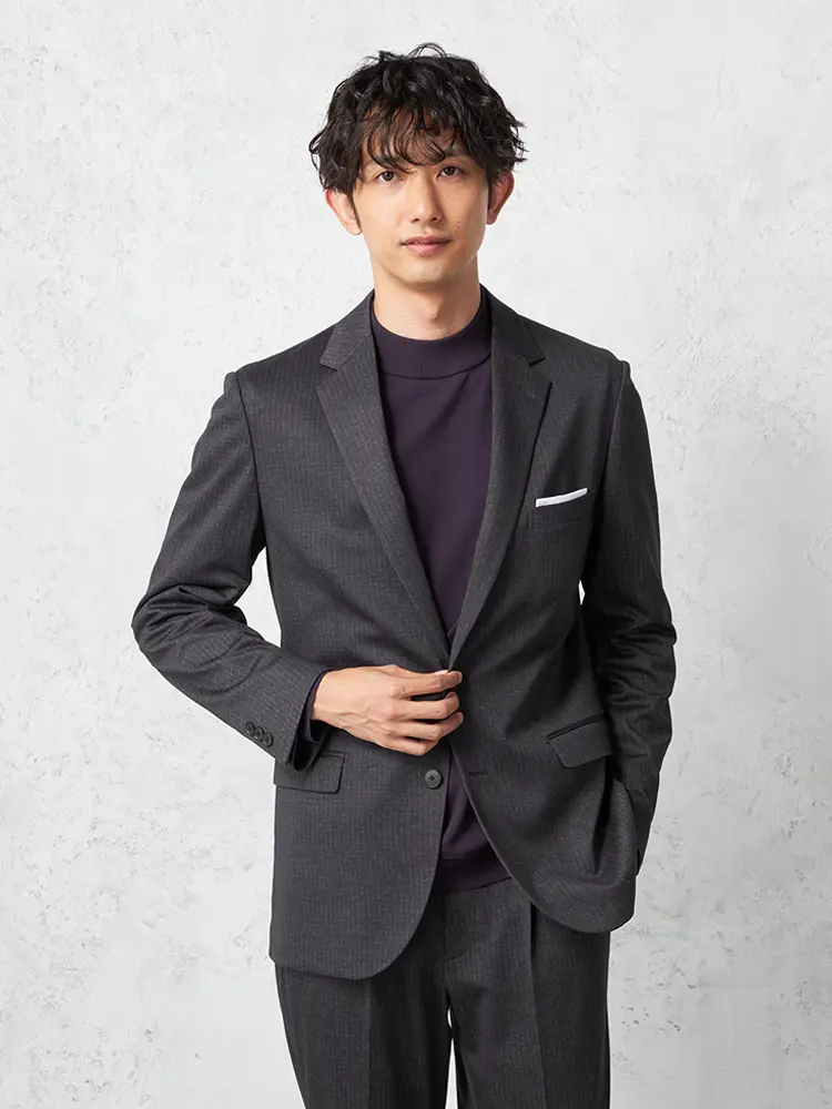 TOKYO RUN】 プリントニットセットアップ ジャケット 2つボタン