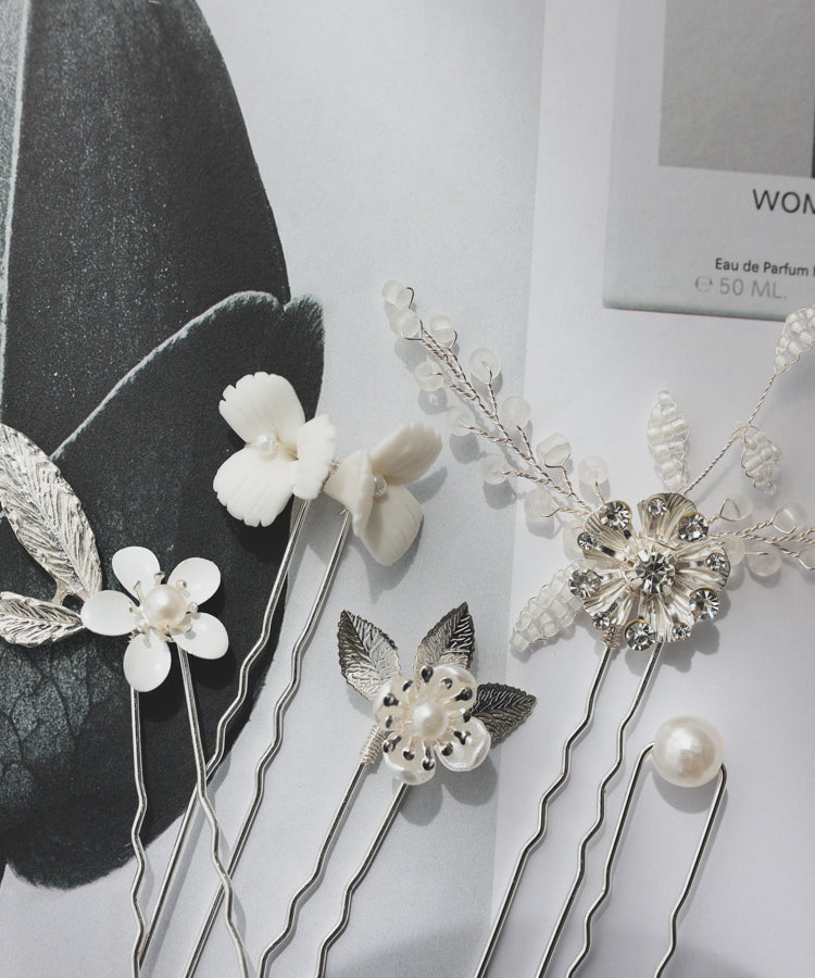 結婚式・お呼ばれヘアピン| モチーフ5本セットヘアピン/RT55003-haremode