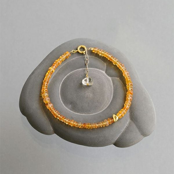 Fire opal × Quartz bracelet /ファイアオパール、クォーツ | Hariqua