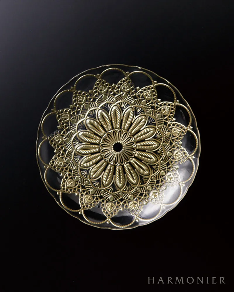 ゴールドダンテガラスプレートS 21cm/トルコ製｜輸入食器・雑貨の通販