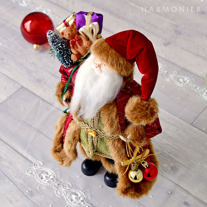 サンタクロースフィギュアSレッド/ギフトバッグ32cm｜クリスマス雑貨の