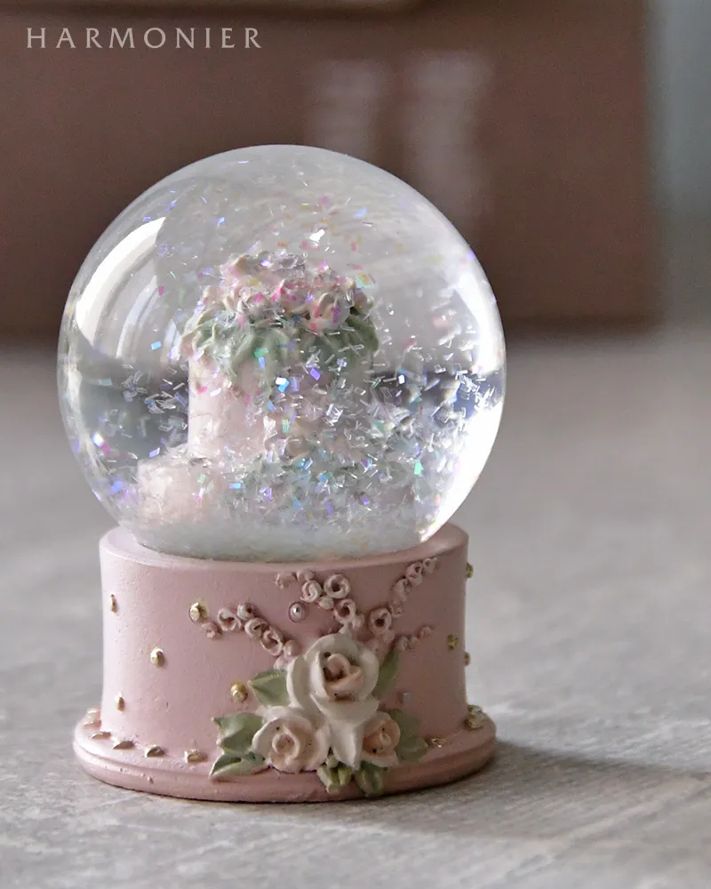 パステルケーキミニスノードーム（ピンク/ブルー/ホワイト