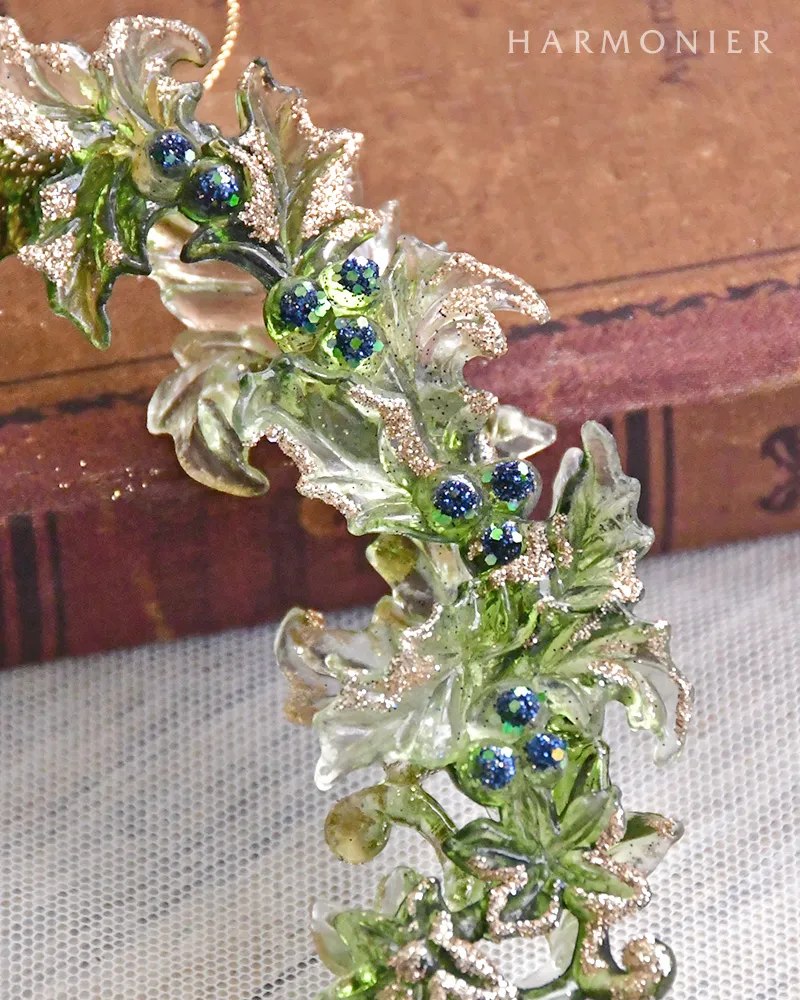 クリアーグリーンリーフミニリースオーナメント/グリーン｜クリスマス