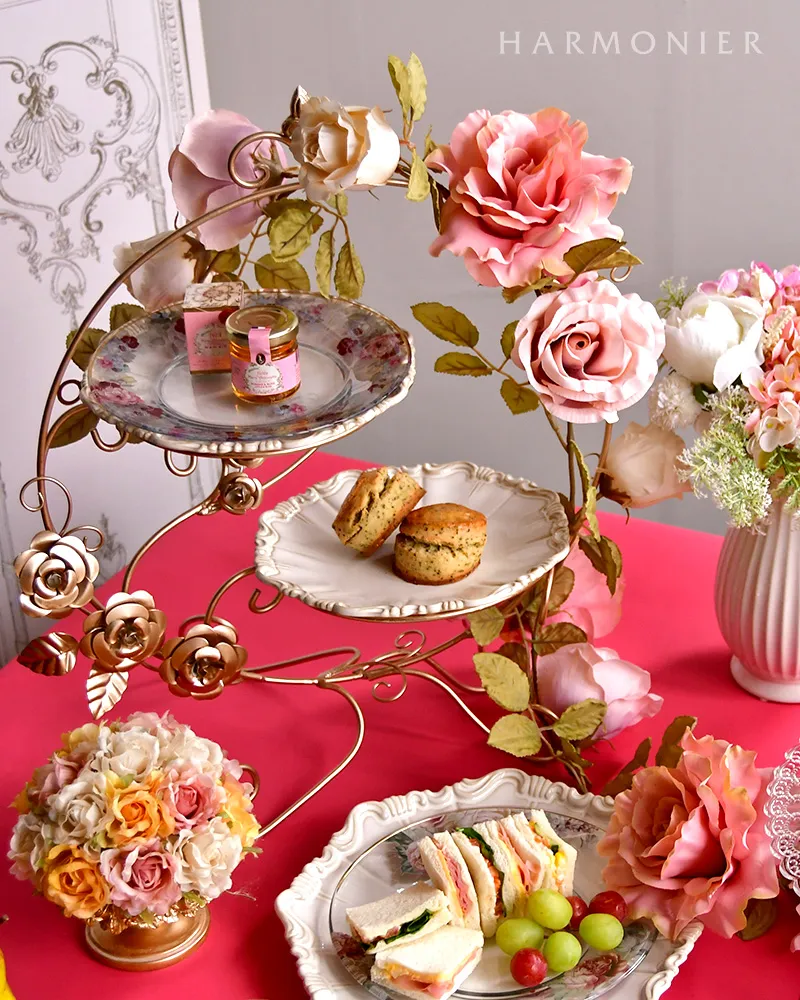 リリー2段プレートホルダー/ローズ2段ケーキスタンド｜輸入食器・雑貨