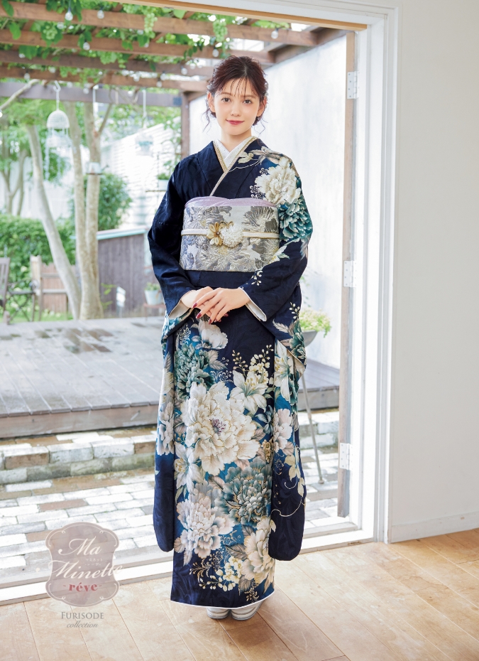 青/ブルー/紺/ネイビー/エレガント/クール】の成人式振袖人気