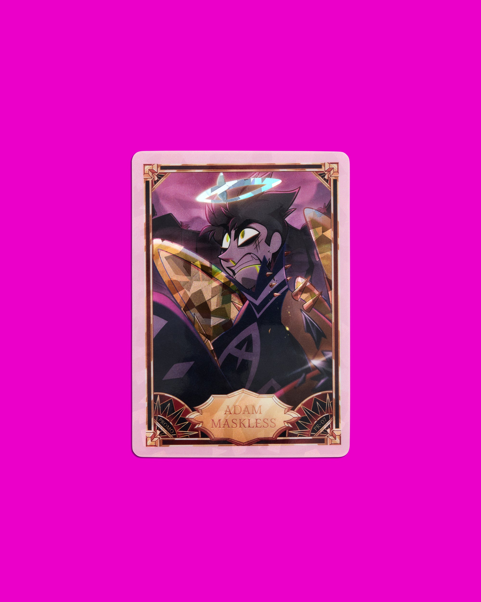 Hazbin Hotel Trading Cards Adam Maskless Cracked Ice Promo Card