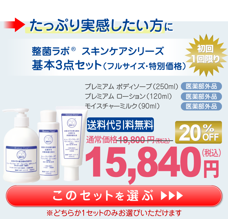 ヒューマンフローラ整菌ラボ トライアルセット｜皮膚常在菌(善玉菌)を