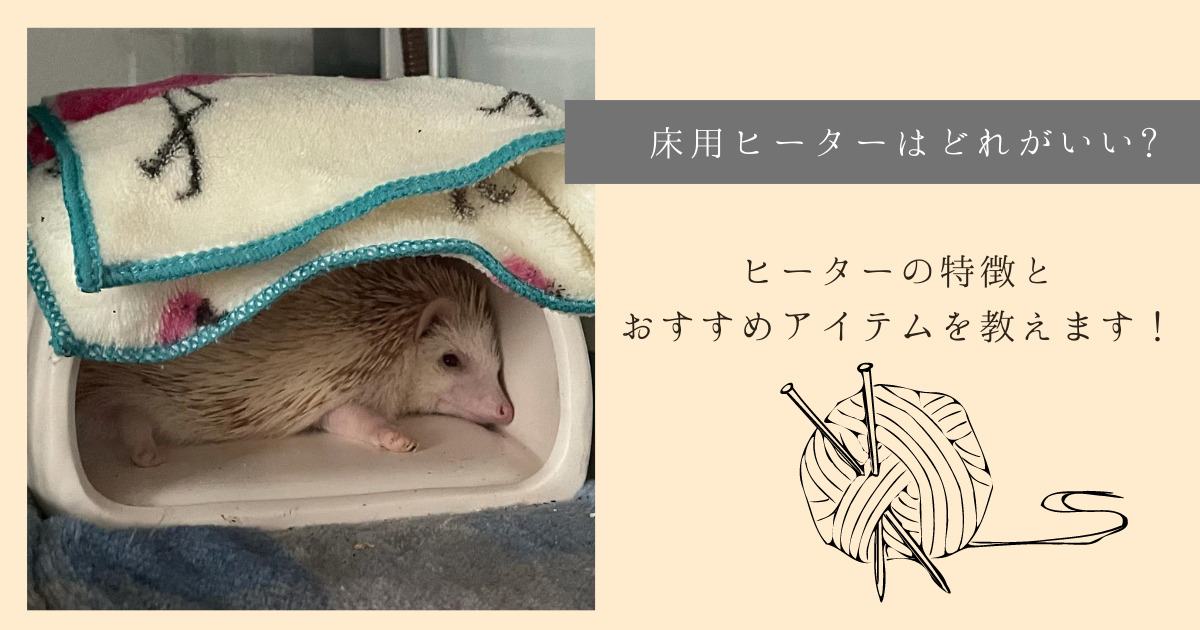 ハリネズミの床用ヒーター｜特徴とおすすめアイテムを紹介します