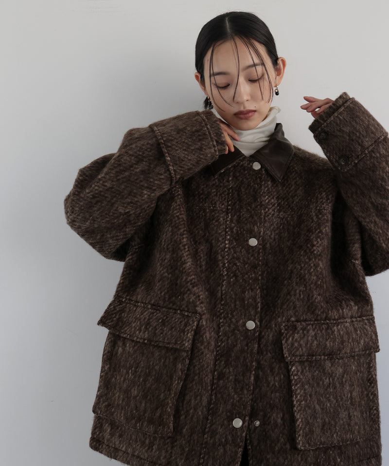 レザーカラーシャギーコート – hellam