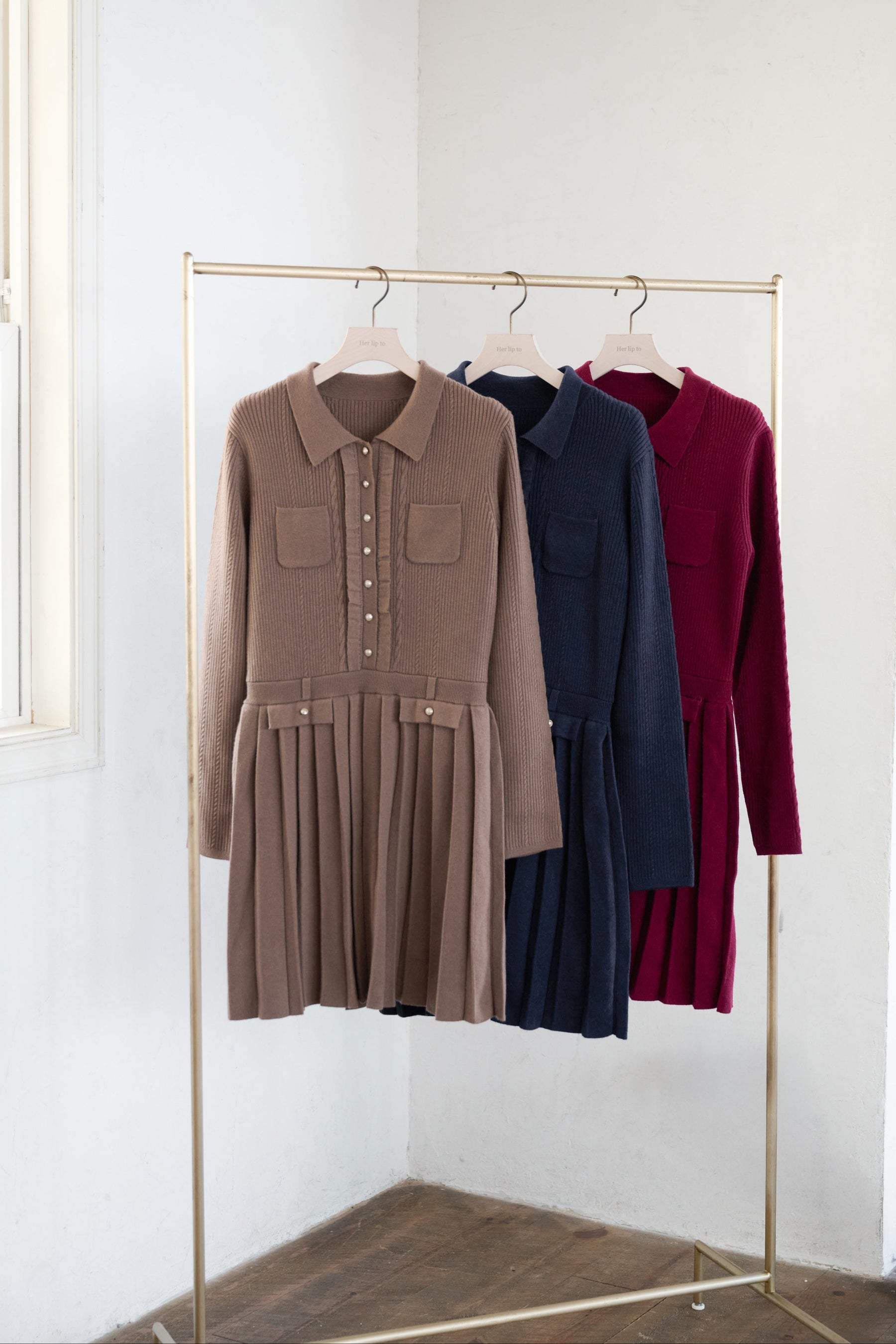 Margot Pleated Knit Mini Dress