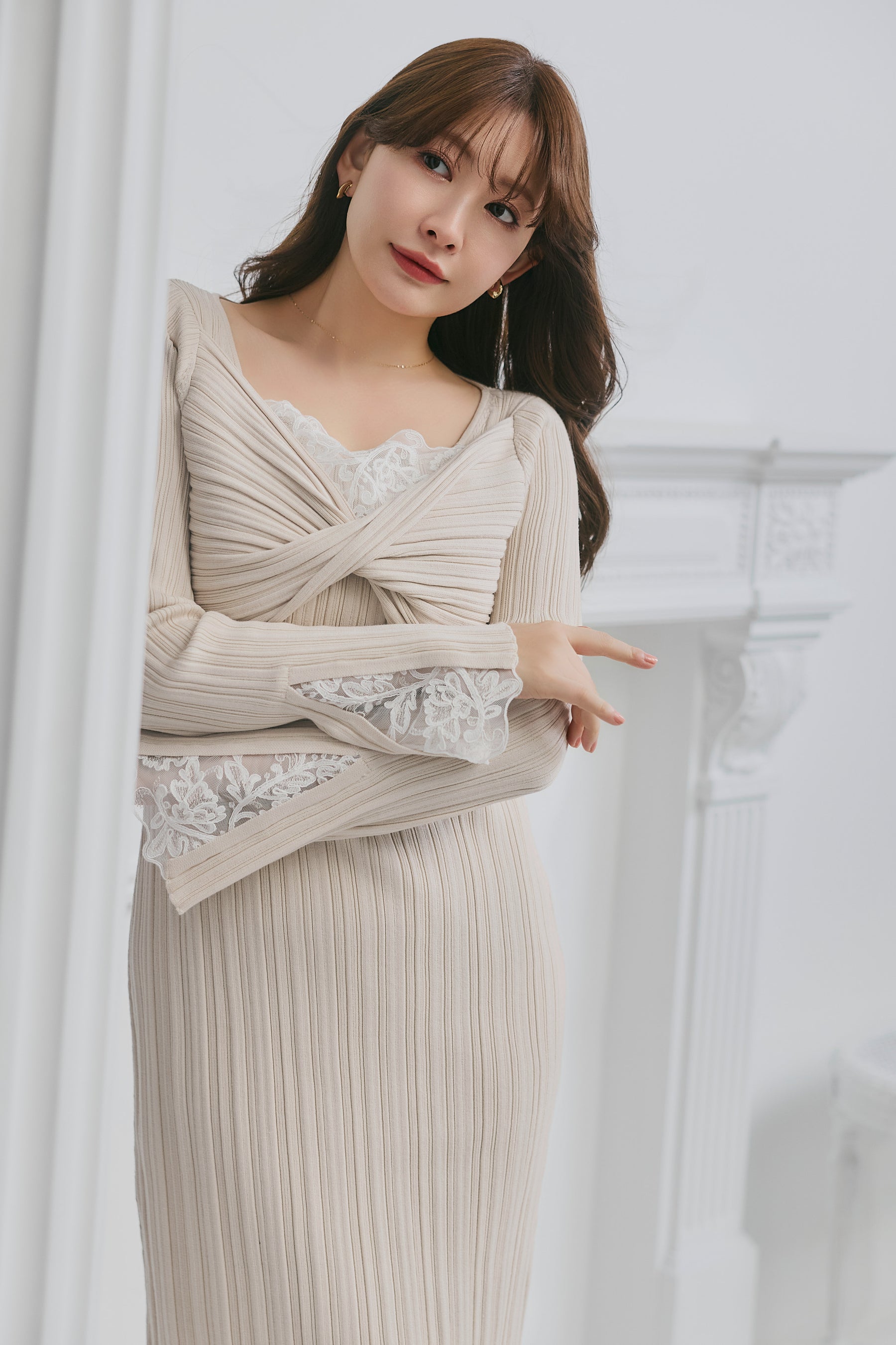 Lilou Lace Hem Knit Dress