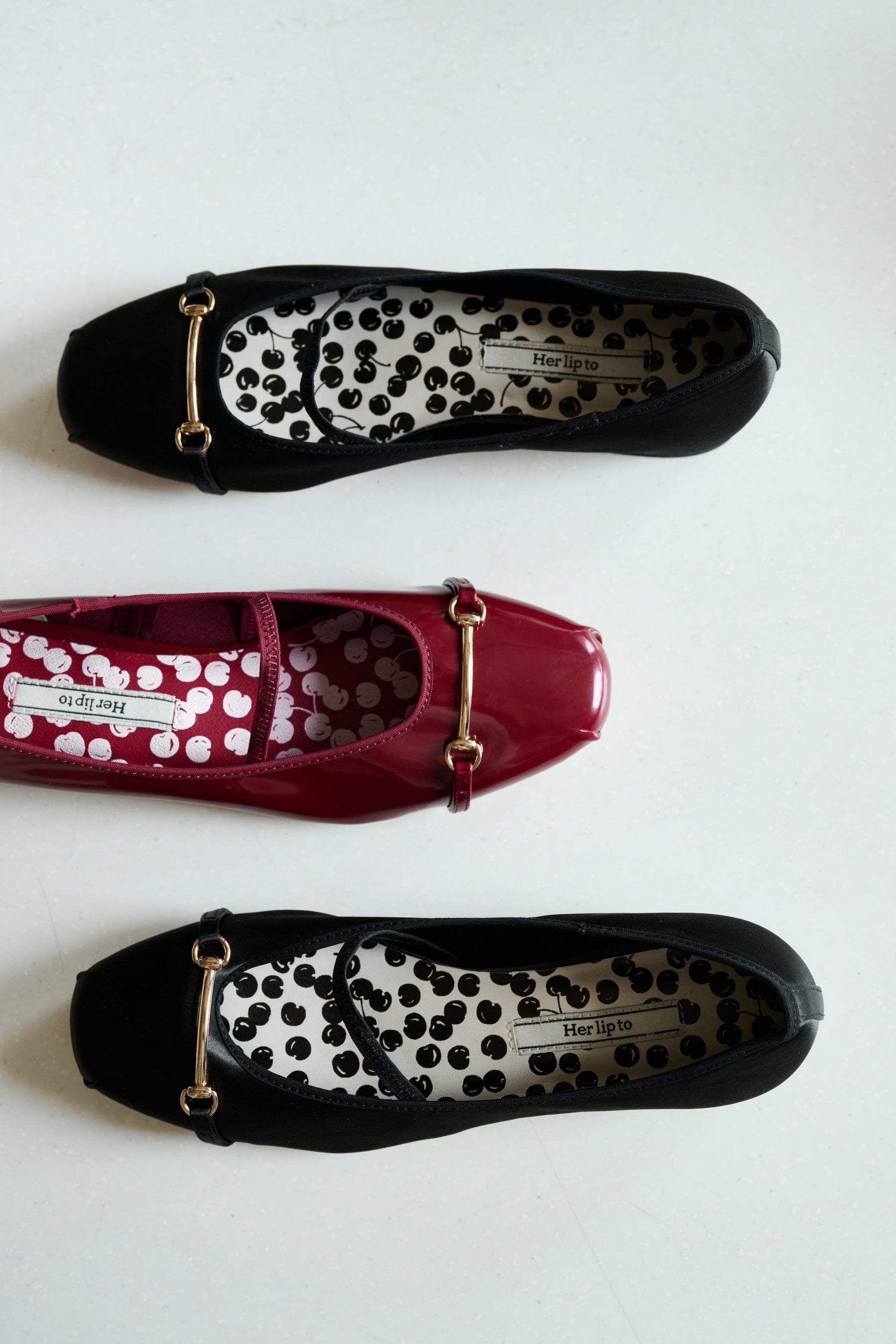 Cherry-Patterned Mary Jane Flats