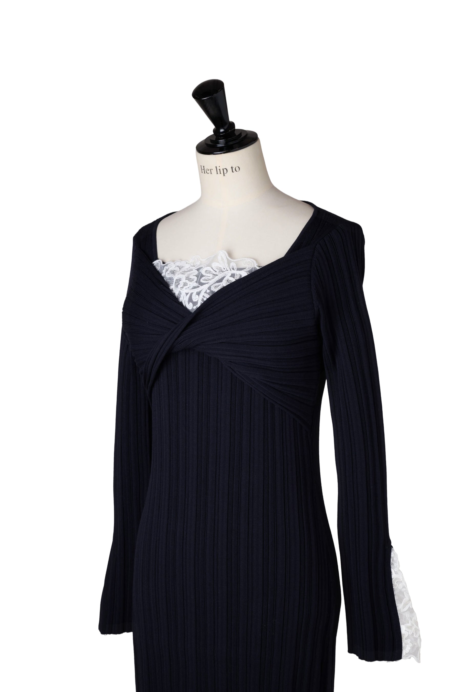 Lilou Lace Hem Knit Dress