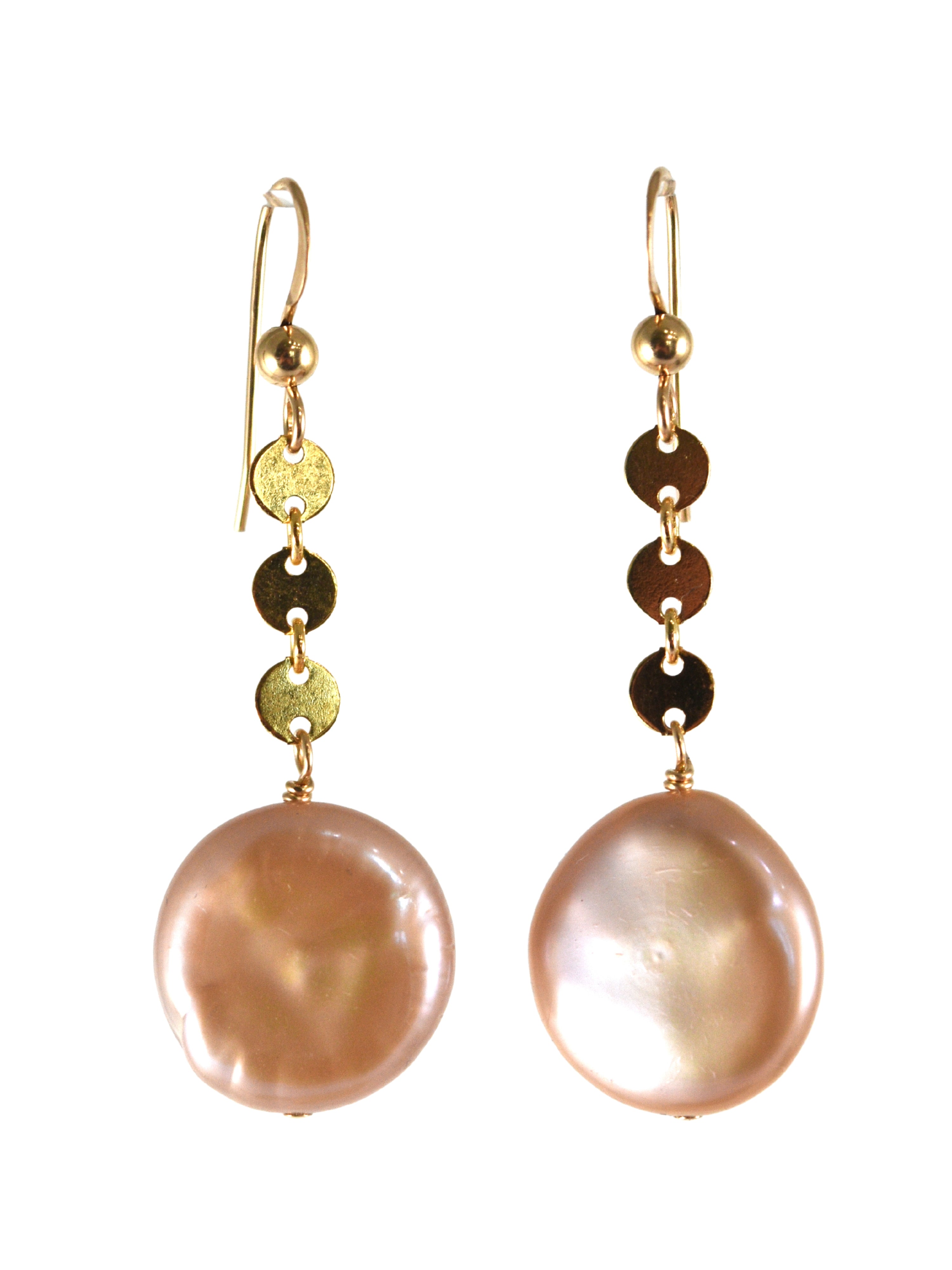 Iris Earrings in Pink Coin Pearl