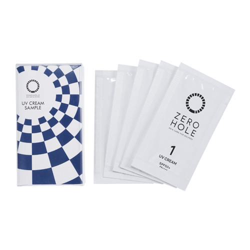 ゼロホール 日焼け止めクリーム(5枚入り)オリジナルクリアケース【販促