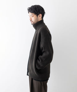 stein / シュタイン】OVERSIZED DRIVERS KNIT ZIP JACKET - MILITARY