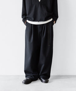 KANEMASA PHIL.】36G NEEDLE PUNCH WIDE SLACKS - BLACK | 公式通販