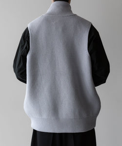stein / シュタイン】OVERSIZED DRIVERS KNIT ZIP VEST - OFF GREY
