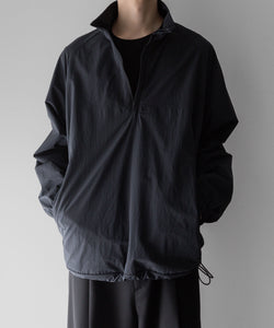 stein / シュタイン】WINDPROOF NYLON HALF ZIP PULLOVER - BLACK