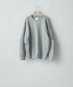 ssstein / シュタイン】COTTON DOUBLE KNIT TUCKED CREW NECK LS - TOP