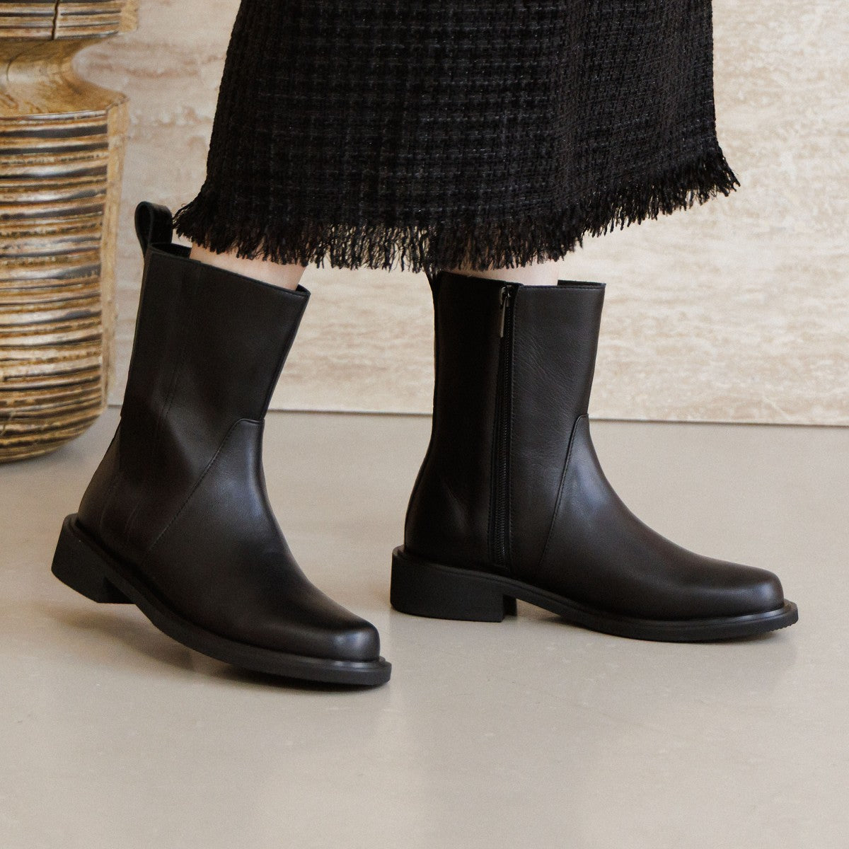 SALE】サイドジップミドルブーツ/651414